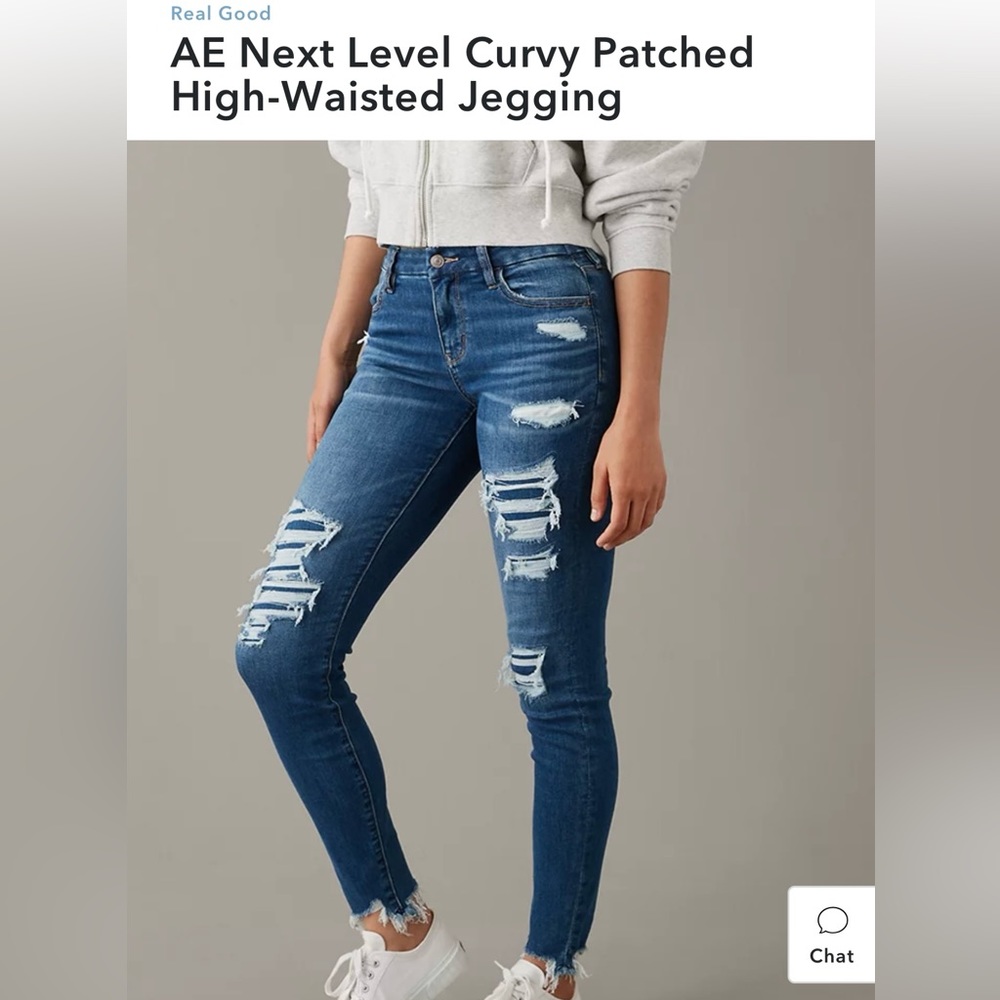 AE Next Level Curvy Patched High-Waisted Jegging